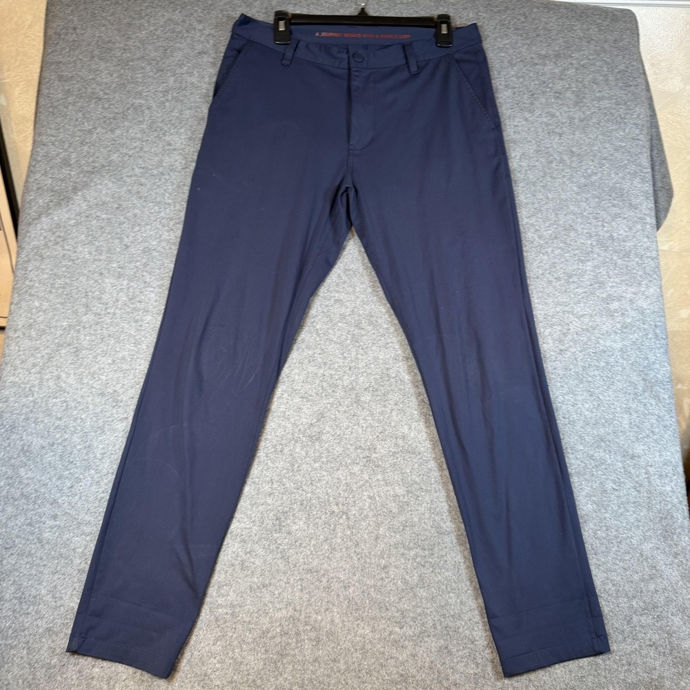 Rhone Pants Mens 32x29 Blue Slim Stretch Dress Commuter Travel Casual Office